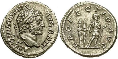 1 Денарій Римська імперія (27BC-395) Срібло Каракалла (188-217)