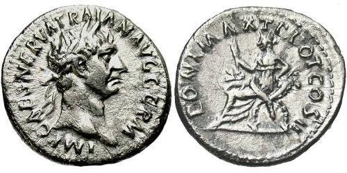 1 Денарій Римська імперія (27BC-395) Срібло Траян (53-117)