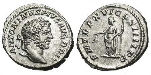 1 Денарій Римська імперія (27BC-395) Срібло Каракалла (188-217)