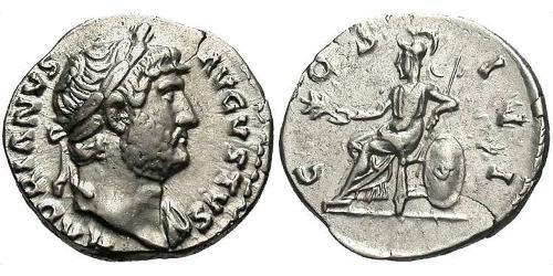 1 Денарій Римська імперія (27BC-395) Срібло Адріан (76 - 138) 