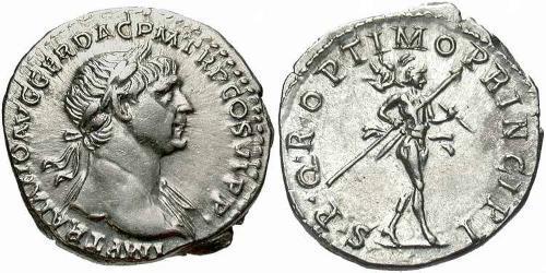 1 Денарій Римська імперія (27BC-395) Срібло Траян (53-117)
