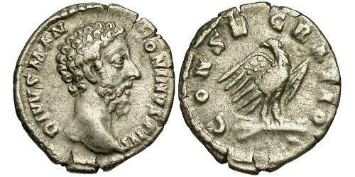 1 Денарій Римська імперія (27BC-395) Срібло Марк Аврелій (121-180)