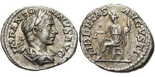 1 Денарій Римська імперія (27BC-395) Срібло Геліогабал (203-222)