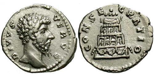 1 Денарій Римська імперія (27BC-395) Срібло Луцій Вер (130-169)