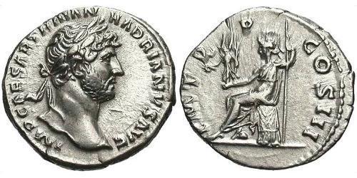 1 Денарій Римська імперія (27BC-395) Срібло Адріан (76 - 138) 