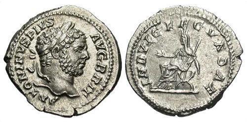 1 Денарій Римська імперія (27BC-395) Срібло Каракалла (188-217)