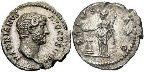 1 Денарій Римська імперія (27BC-395) Срібло Адріан (76 - 138) 