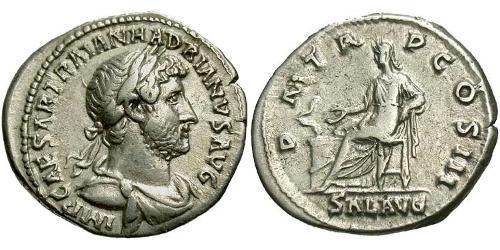 1 Денарій Римська імперія (27BC-395) Срібло Адріан (76 - 138) 