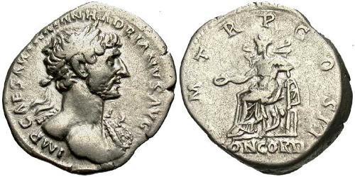1 Денарій Римська імперія (27BC-395) Срібло Адріан (76 - 138) 