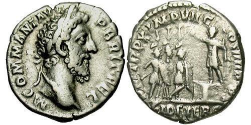 1 Денарій Римська імперія (27BC-395) Срібло Коммод (161-192)