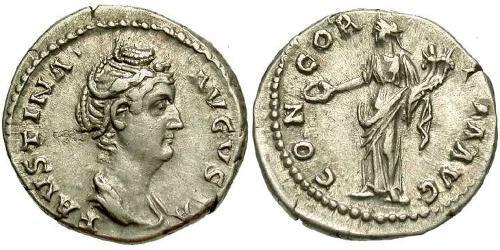 1 Денарій Римська імперія (27BC-395) Срібло Фаустіна Старша(105-141)