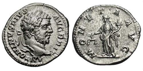 1 Денарій Римська імперія (27BC-395) Срібло Каракалла (188-217)