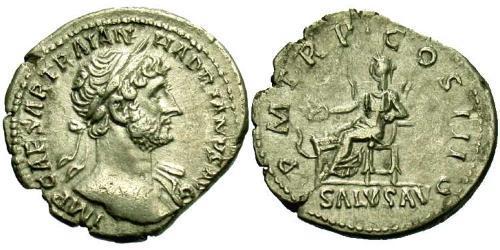 1 Денарій Римська імперія (27BC-395) Срібло Адріан (76 - 138) 