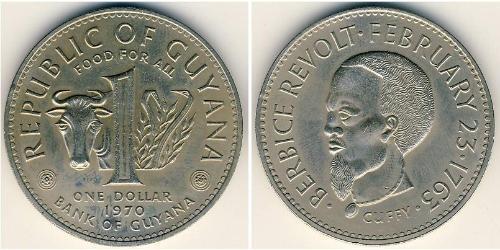 1 Долар Гаяна (1966 - ) Нікель/Мідь 