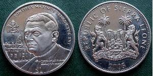 1 Долар Сьєрра-Леоне (1961 - ) Нікель/Мідь 