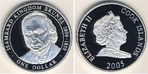 1 Долар Cook Islands (1965 - ) Срібло Єлизавета II (1926-2022)
