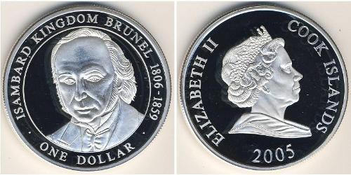 1 Долар Cook Islands (1965 - ) Срібло Єлизавета II (1926-2022)