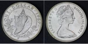 1 Долар Багамські о-ви Срібло Єлизавета II (1926-2022)