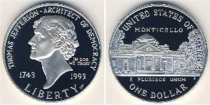 1 Долар США (1776 - ) Срібло Томас Джефферсон (1743-1826)