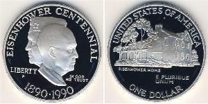1 Долар США (1776 - ) Срібло Дуайт Девід  Ейзенхауер (1890-1969)