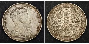 1 Долар Стрейтс-Сетлментс (1826 - 1946) Срібло Едвард VII (1841-1910)