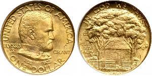 1 Доллар США (1776 - ) Золото Ulysses S. Grant (1822-1885)
