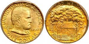 1 Доллар США (1776 - ) Золото Ulysses S. Grant (1822-1885)