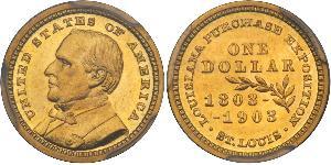 1 Доллар США (1776 - ) Золото William McKinley, Jr. (1843 - 1901)