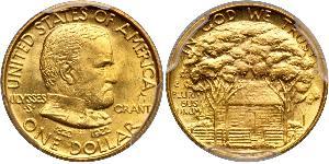 1 Доллар США (1776 - ) Золото Ulysses S. Grant (1822-1885)