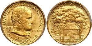 1 Доллар США (1776 - ) Золото Ulysses S. Grant (1822-1885)