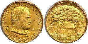 1 Доллар США (1776 - ) Золото Ulysses S. Grant (1822-1885)
