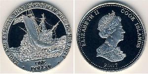 1 Доллар Cook Islands (1965 - ) Никель/Медь Елизавета II (1926-2022)