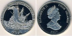 1 Доллар Cook Islands (1965 - ) Никель/Медь Елизавета II (1926-2022)