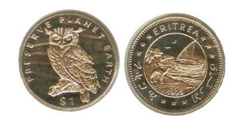 1 Доллар Eritrea (1993 - ) Никель/Медь 