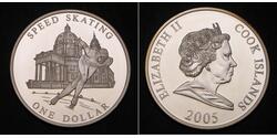 1 Доллар Cook Islands (1965 - ) Серебро Елизавета II (1926-2022)