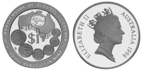 1 Доллар Австралия (1939 - ) Серебро Елизавета II (1926-2022)