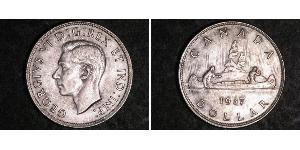 1 Доллар Канада Серебро Георг VI (1895-1952)