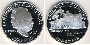 1 Доллар США (1776 - ) Серебро Дуайт Дэвид Эйзенхауэр (1890-1969)