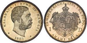 1 Доллар США (1776 - ) Серебро Калакауа