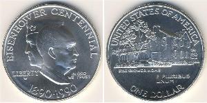 1 Доллар США (1776 - ) Серебро Дуайт Дэвид Эйзенхауэр (1890-1969)