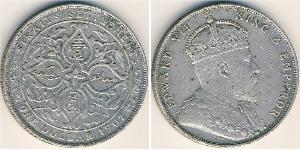 1 Доллар Стрейтс-Сетлментс (1826 - 1946) Серебро Эдуард VII (1841-1910)