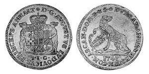 1 Дукат Principality of Anhalt-Köthen (1603 -1853) Золото Augustus Louis, Prince of Anhalt-Köthen (1697 – 1755)