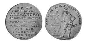 1 Дукат Ансбах (1398–1792) Золото Charles Alexander, Margrave of Brandenburg-Ansbach (1736 – 1806)