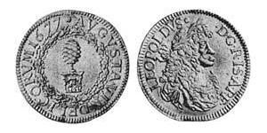 1 Дукат Аугсбург (1276 - 1803) Золото Леопольд I (император Священной Римской империи)(1640-1705)