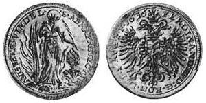 1 Дукат Аугсбург (1276 - 1803) Золото Ferdinand II, Holy Roman Emperor  (1578 -1637)