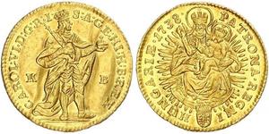1 Дукат Венгрия (1989 - ) Золото Карл VI император Св. Римской империи (1685-1740)