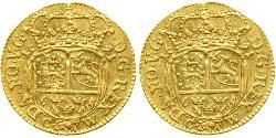 1 Дукат Датське-норвежське королівство (1536-1814) Золото Кристиан V король Дании (1646 -1699)