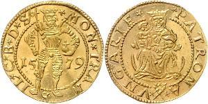 1 Дукат Княжество Трансильвания (1571-1711) Золото Sigismund Báthory,  prince of Transylvania (1572 -1613)