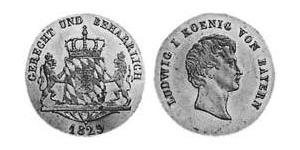 1 Дукат Королевство Бавария (1806 - 1918) Золото Людвиг I (король Баварии)(1786 – 1868)