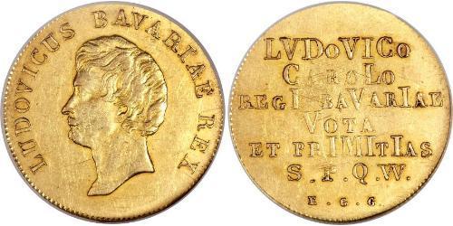 1 Дукат Королевство Бавария (1806 - 1918) Золото Людвиг I (король Баварии)(1786 – 1868)